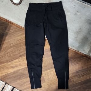 Athleta Black Jogger Legging Pants with Zipper Detail